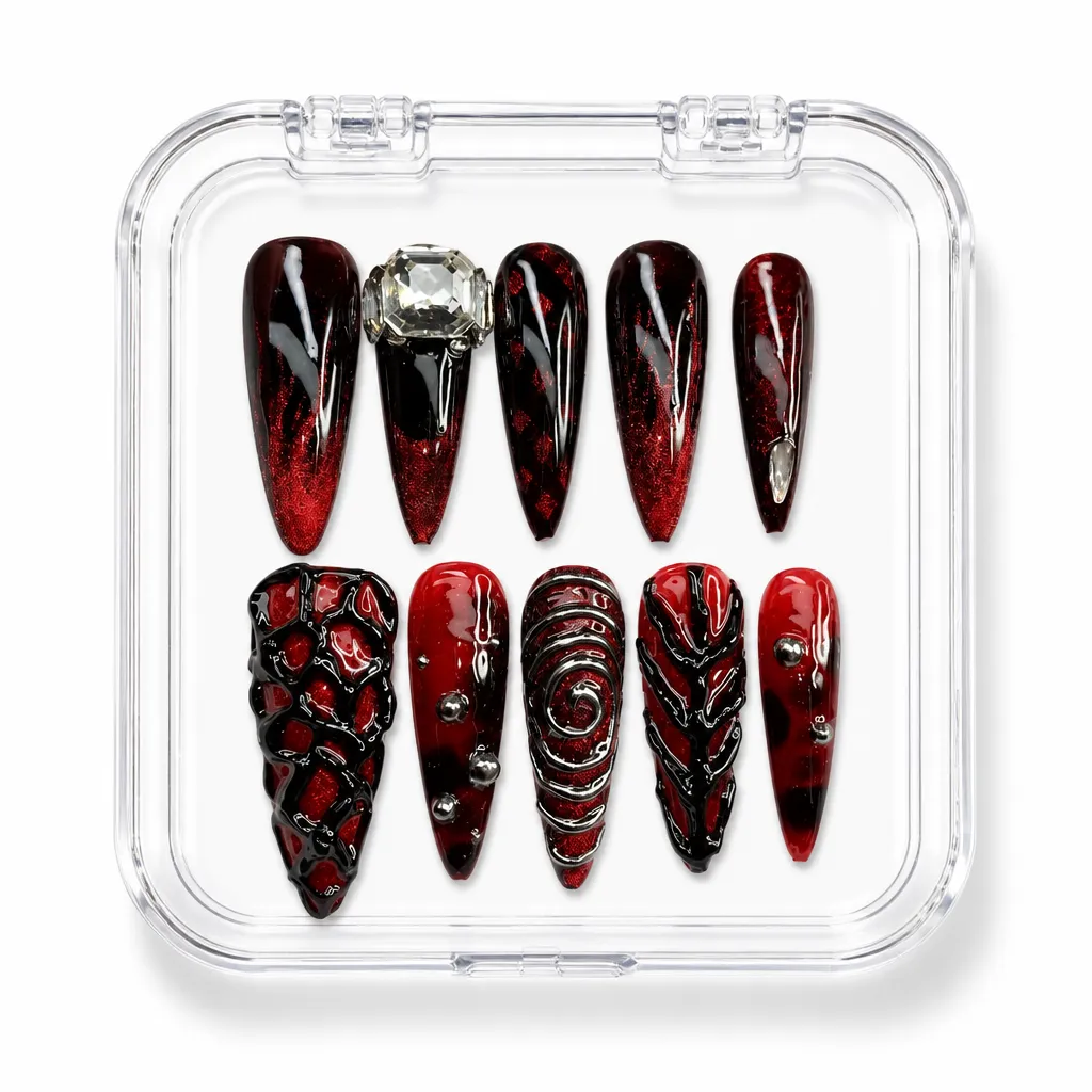 Crimson Gothic Venom – Xưởng gia công Nailbox Sỉ thủ công