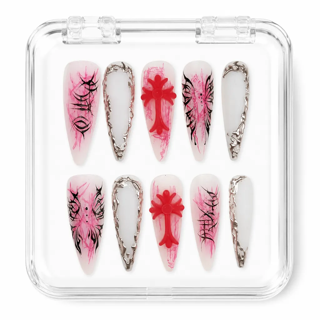Crimson Gothic Web – Xưởng gia công Nailbox Sỉ thủ công