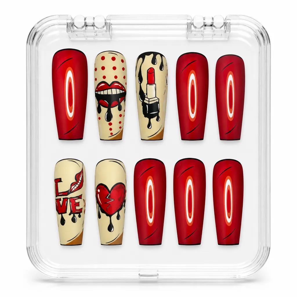 Crimson Luxe Coffin – Xưởng gia công Nailbox Sỉ thủ công