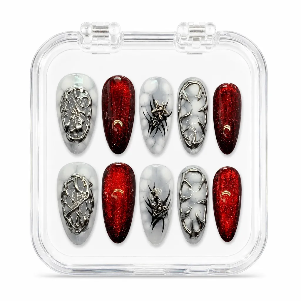 Crimson Marble Web – Xưởng gia công Nailbox Sỉ thủ công