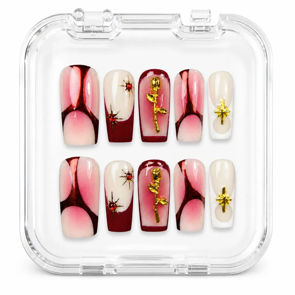 Crimson Rose Romance – Xưởng gia công Nailbox Sỉ thủ công