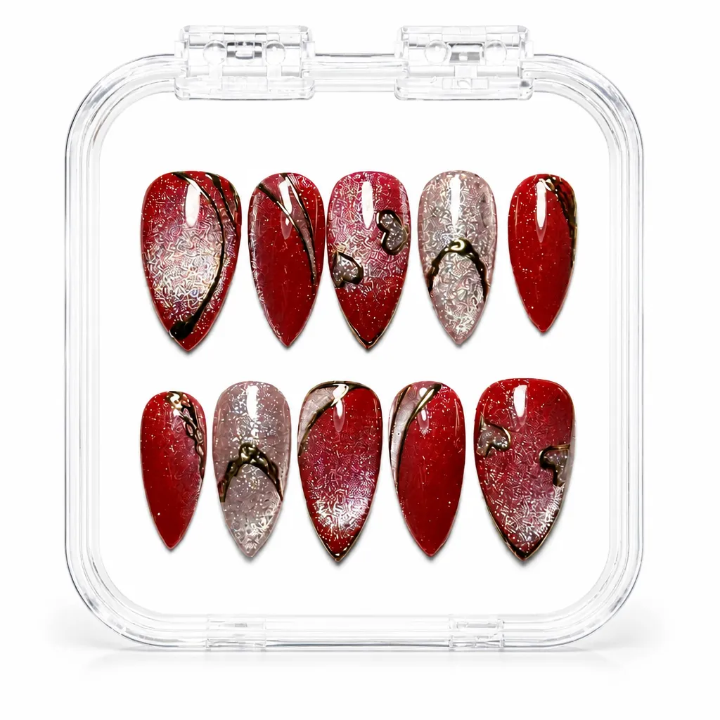 Crimson Shimmer – Xưởng gia công Nailbox Sỉ thủ công