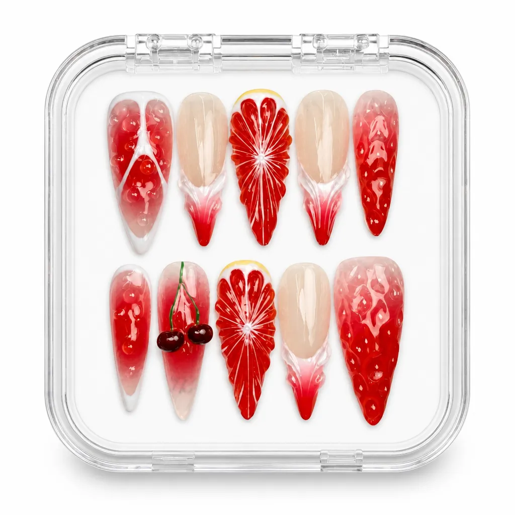 Crimson Starburst – Xưởng gia công Nailbox Sỉ thủ công