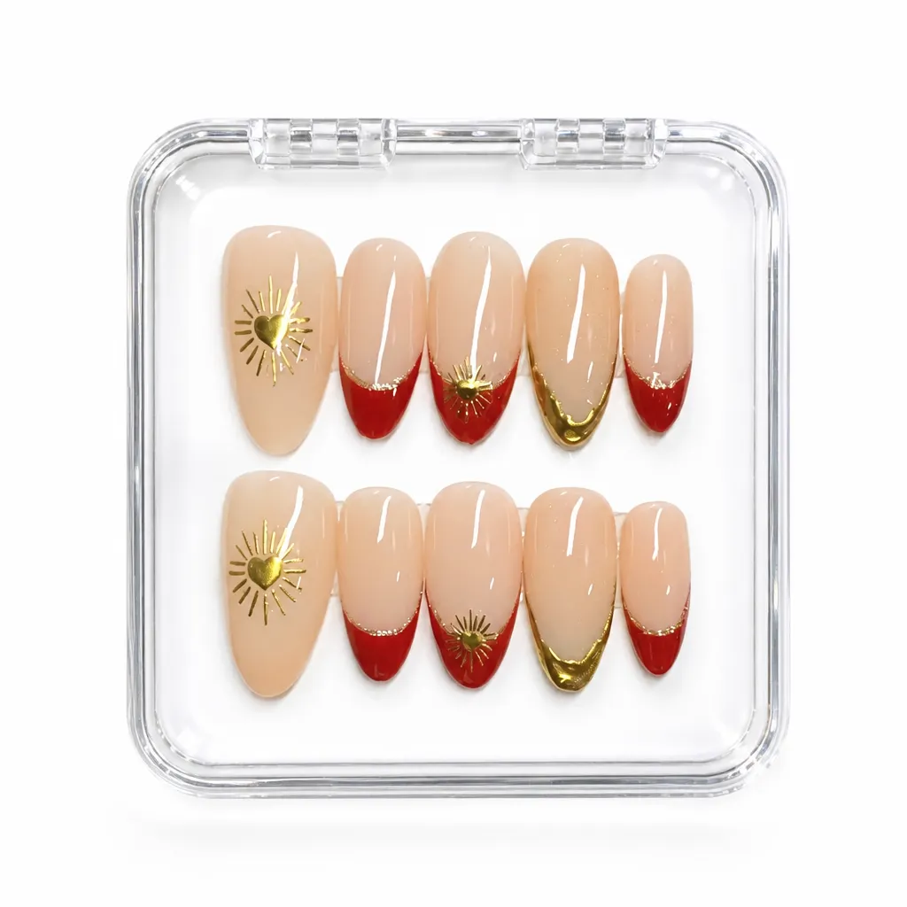 Crimson Sun Heart – Xưởng gia công Nailbox Sỉ thủ công