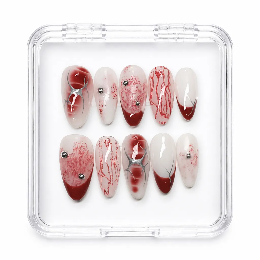 Crimson Veil Gothic – Xưởng gia công Nailbox Sỉ thủ công