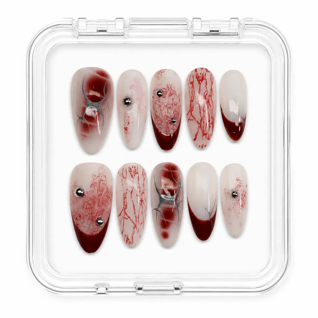 Crimson Veins Gothic – Xưởng gia công Nailbox Sỉ thủ công