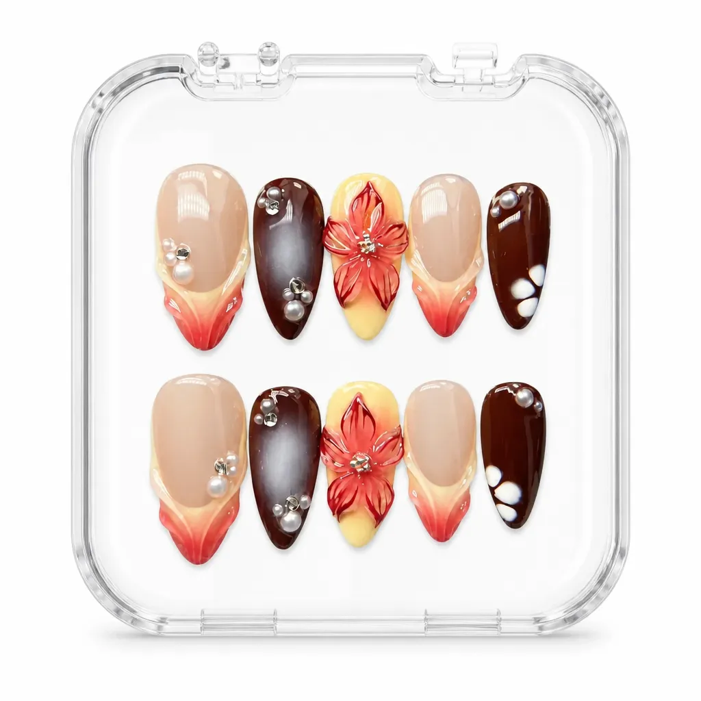 Crimson Velvet Blooms – Xưởng gia công Nailbox Sỉ thủ công
