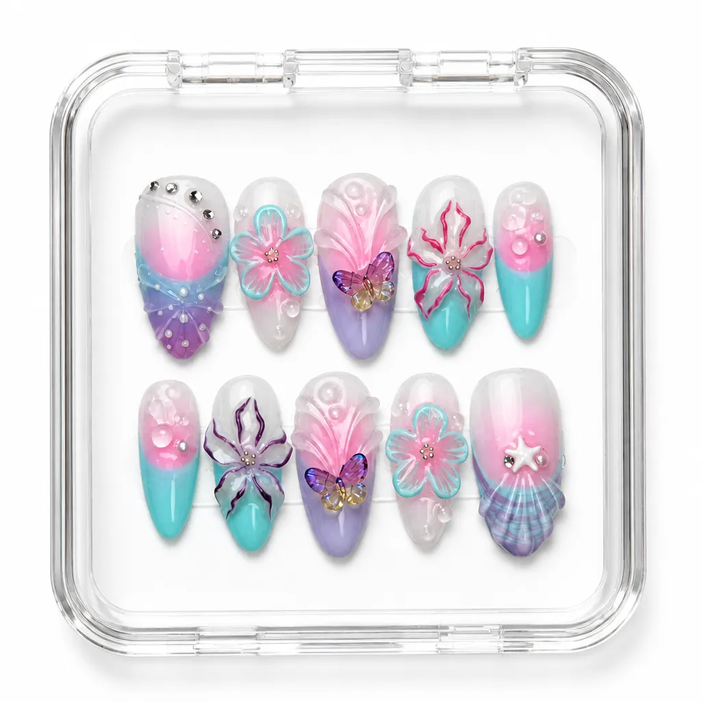 Crystalline Bloom – Xưởng gia công Nailbox Sỉ thủ công