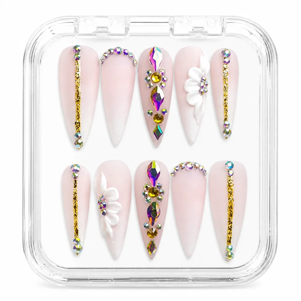Crystalline Bloom – Xưởng gia công Nailbox Sỉ thủ công