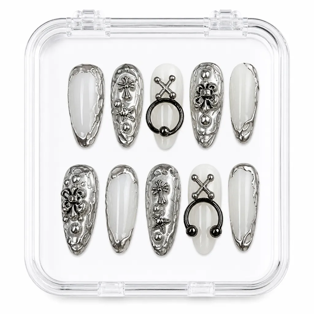 Cyber Liquid Chrome – Xưởng gia công Nailbox Sỉ thủ công