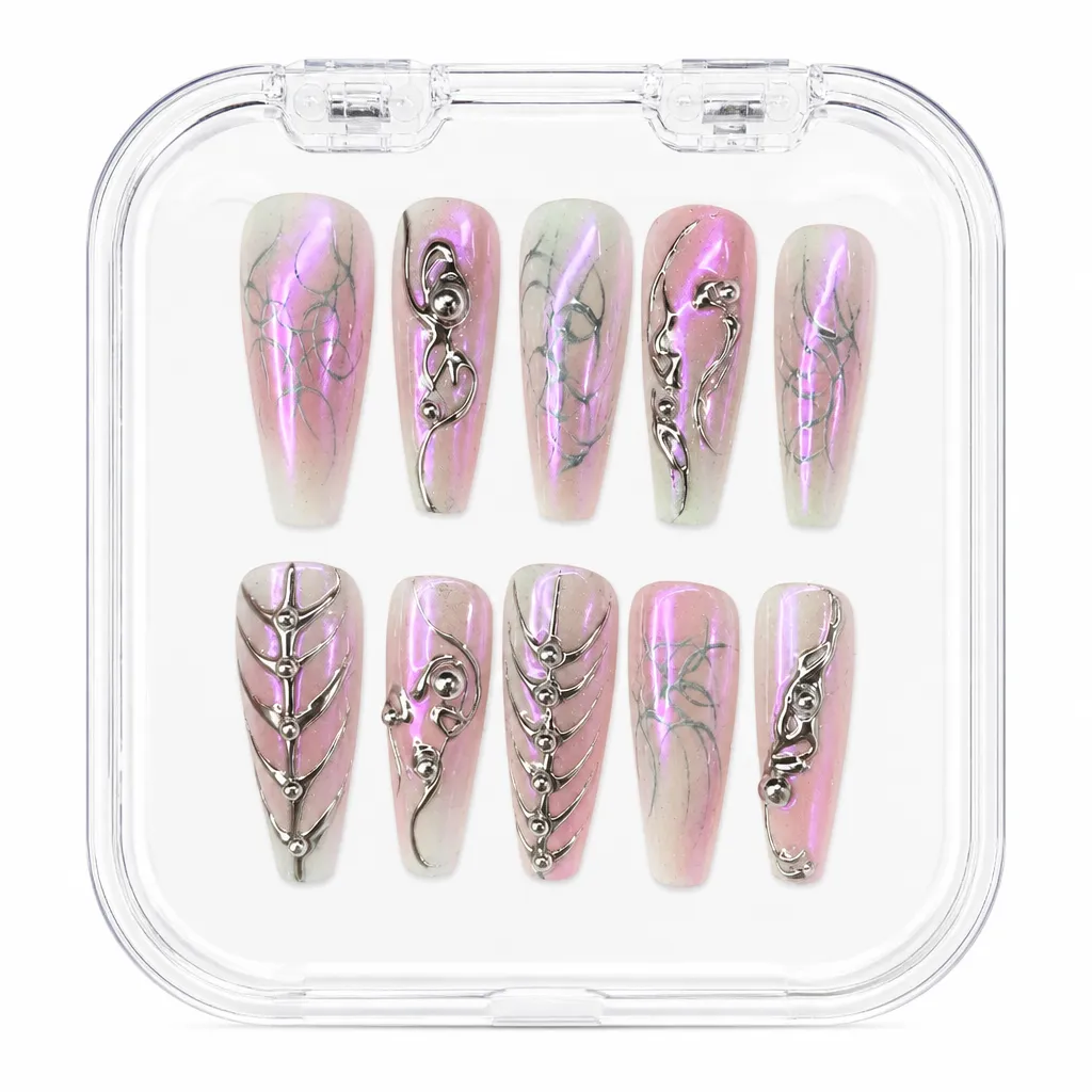 Cyber Metallic Aura – Xưởng gia công Nailbox Sỉ thủ công