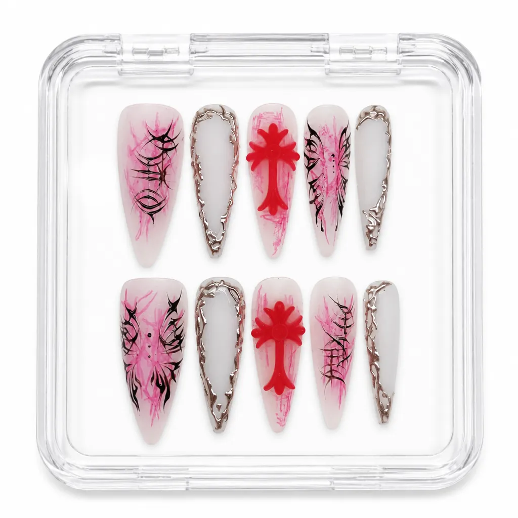 Cyber Pink Goth – Xưởng gia công Nailbox Sỉ thủ công