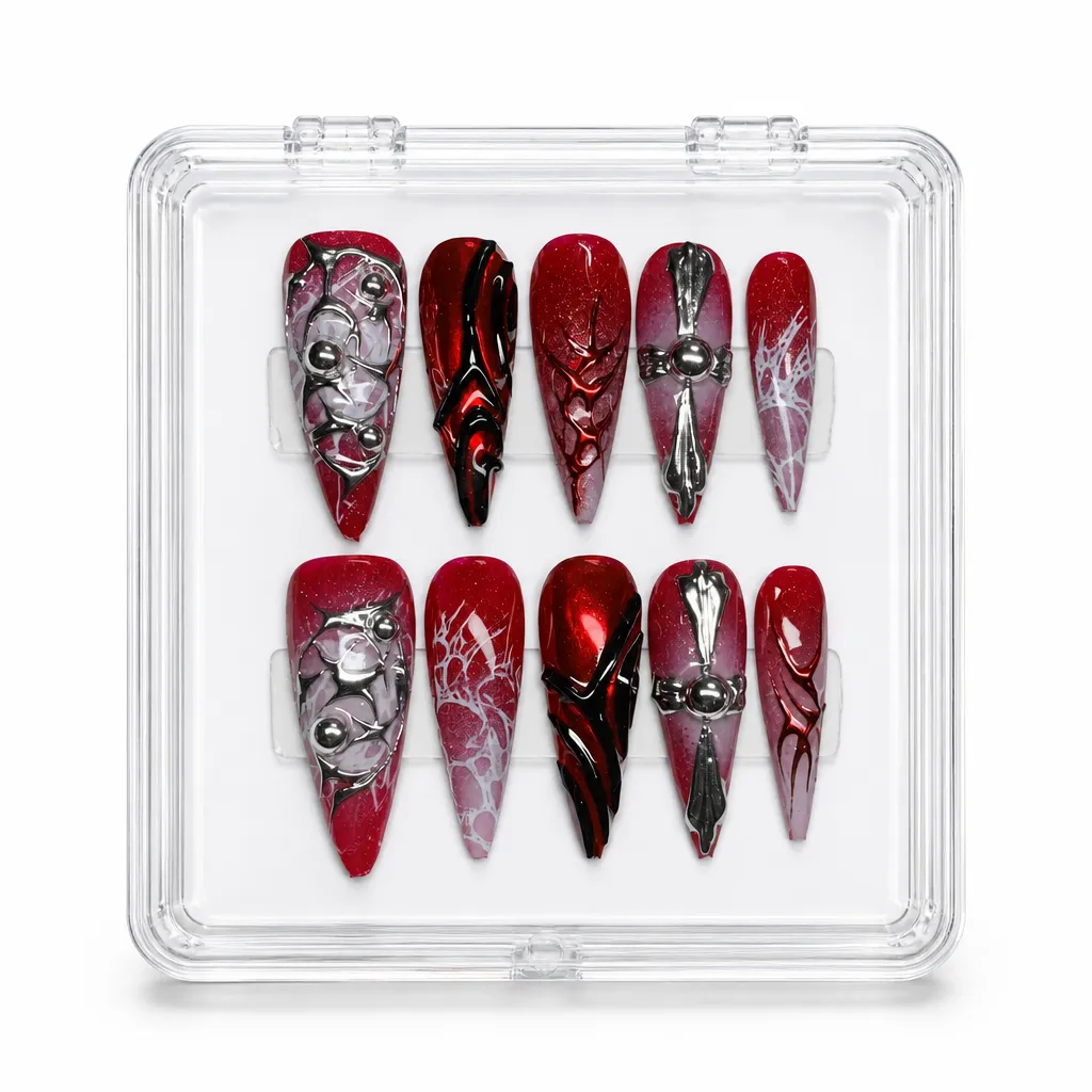 Cyber Sigil Crimson – Xưởng gia công Nailbox Sỉ thủ công