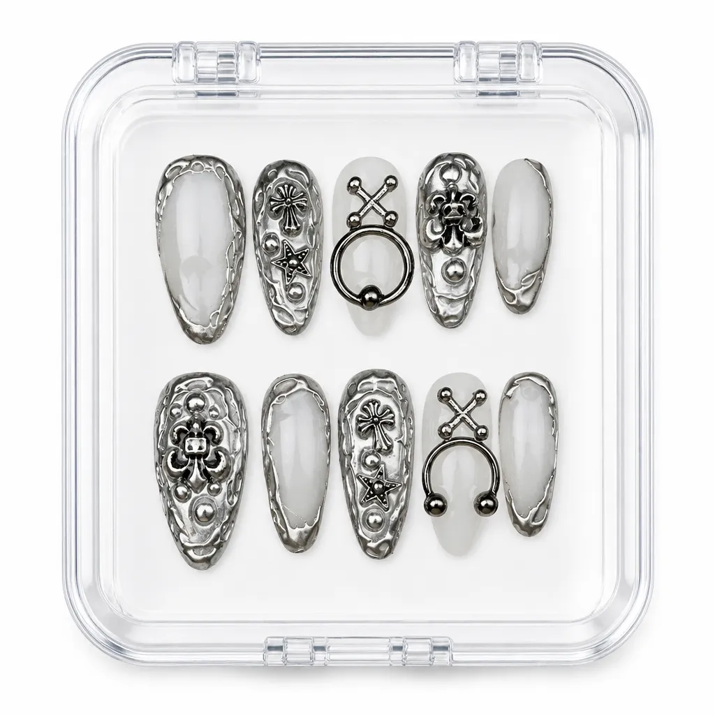 Cyberpunk Pierce Chrome – Xưởng gia công Nailbox Sỉ thủ công