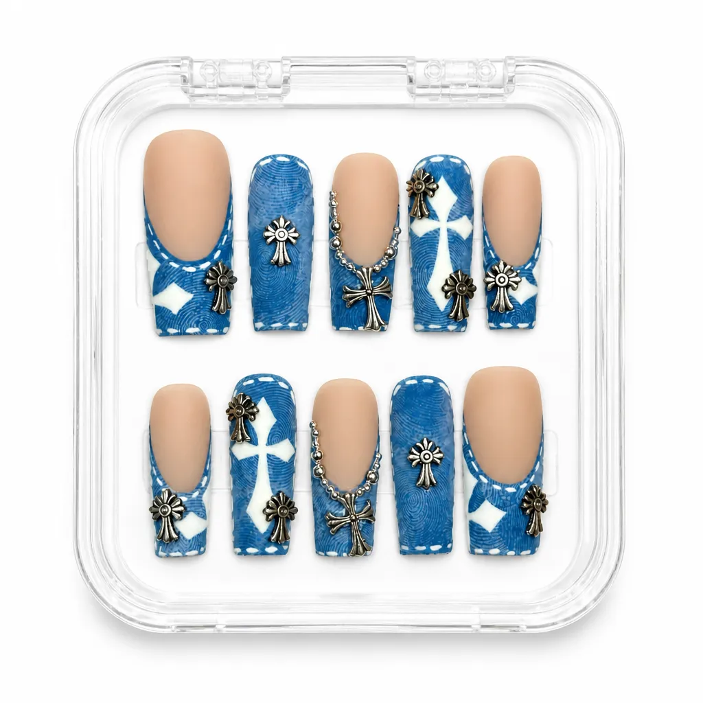 Denim Cross Gothic – Xưởng gia công Nailbox Sỉ thủ công