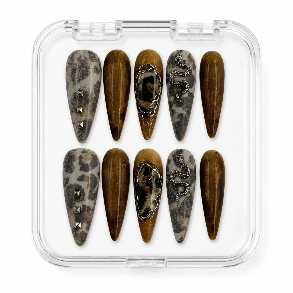 Desert Serpent Amber – Xưởng gia công Nailbox Sỉ thủ công