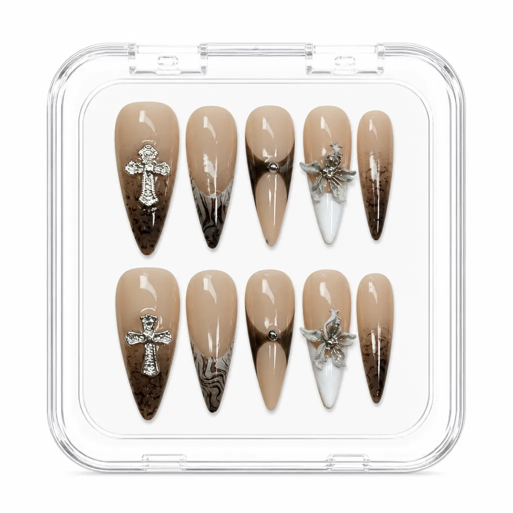 Earthy Gothic Grace – Xưởng gia công Nailbox Sỉ thủ công