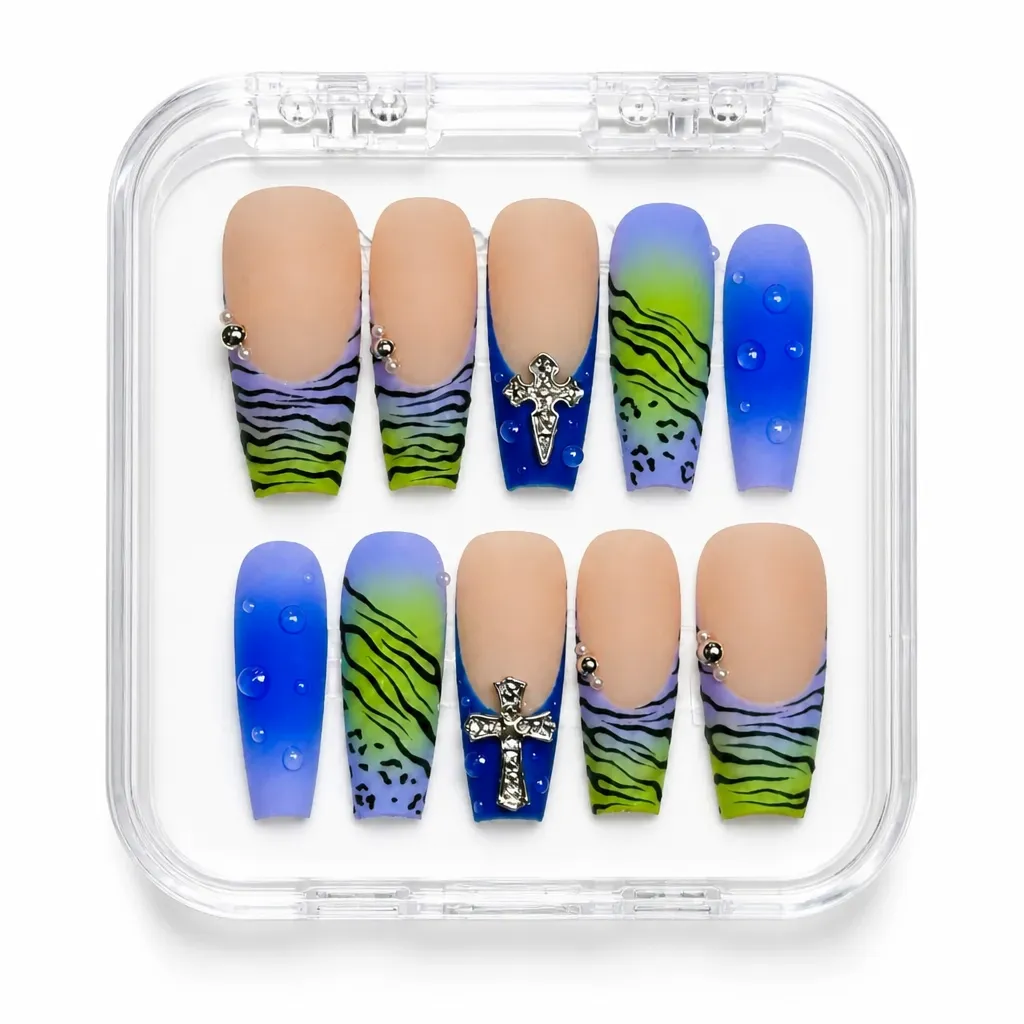 Edgy Cross Zebra – Xưởng gia công Nailbox Sỉ thủ công