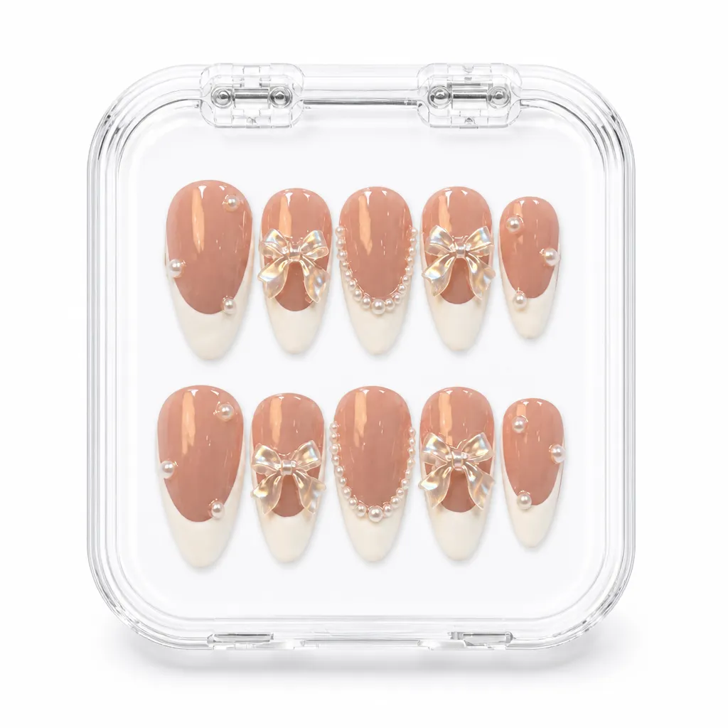 Elegant Pearl Bows – Xưởng gia công Nailbox Sỉ thủ công