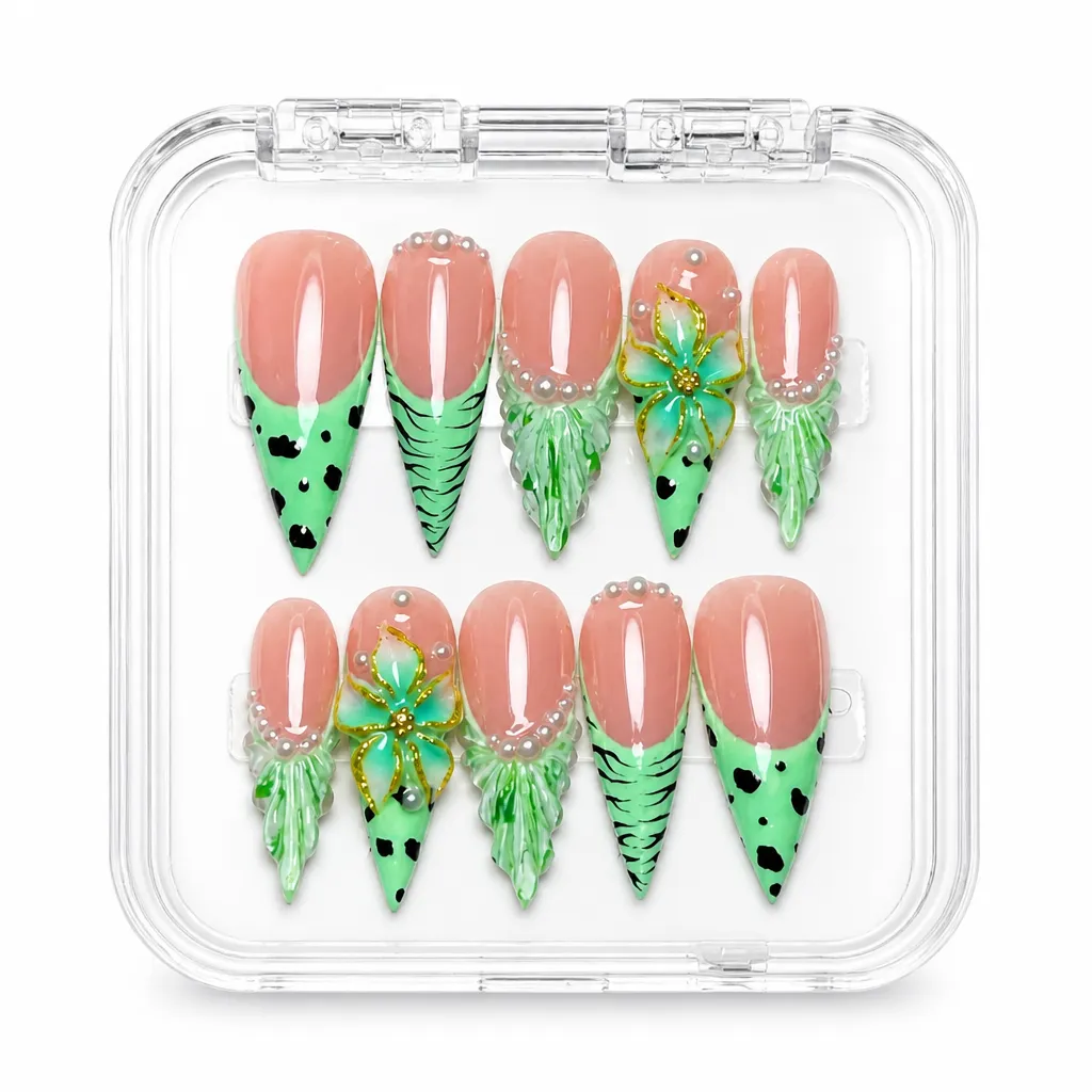 Emerald Garden Stiletto – Xưởng gia công Nailbox Sỉ thủ công
