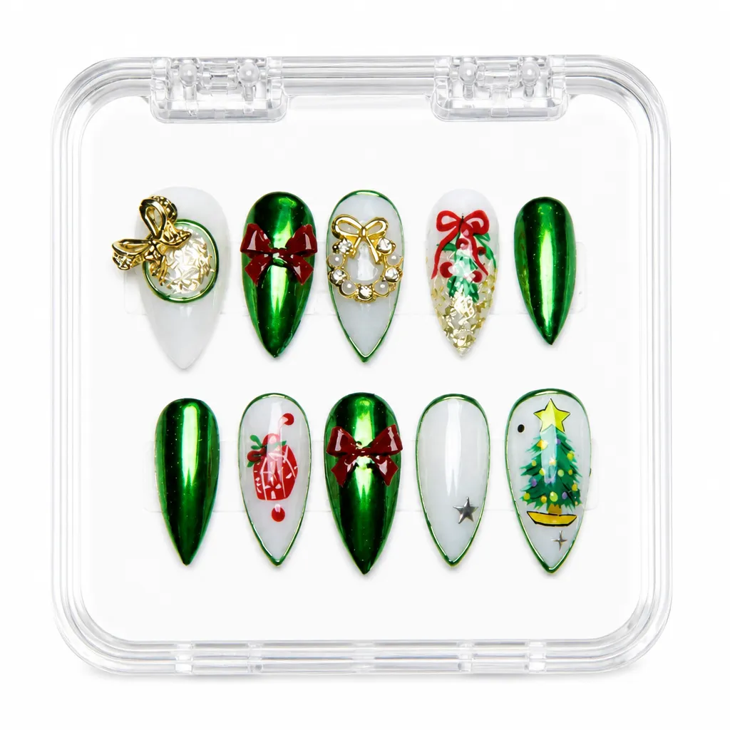 Emerald Luxe Almond – Xưởng gia công Nailbox Sỉ thủ công