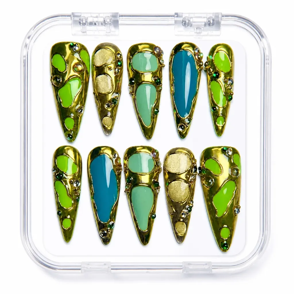 Emerald Luxe Stiletto – Xưởng gia công Nailbox Sỉ thủ công