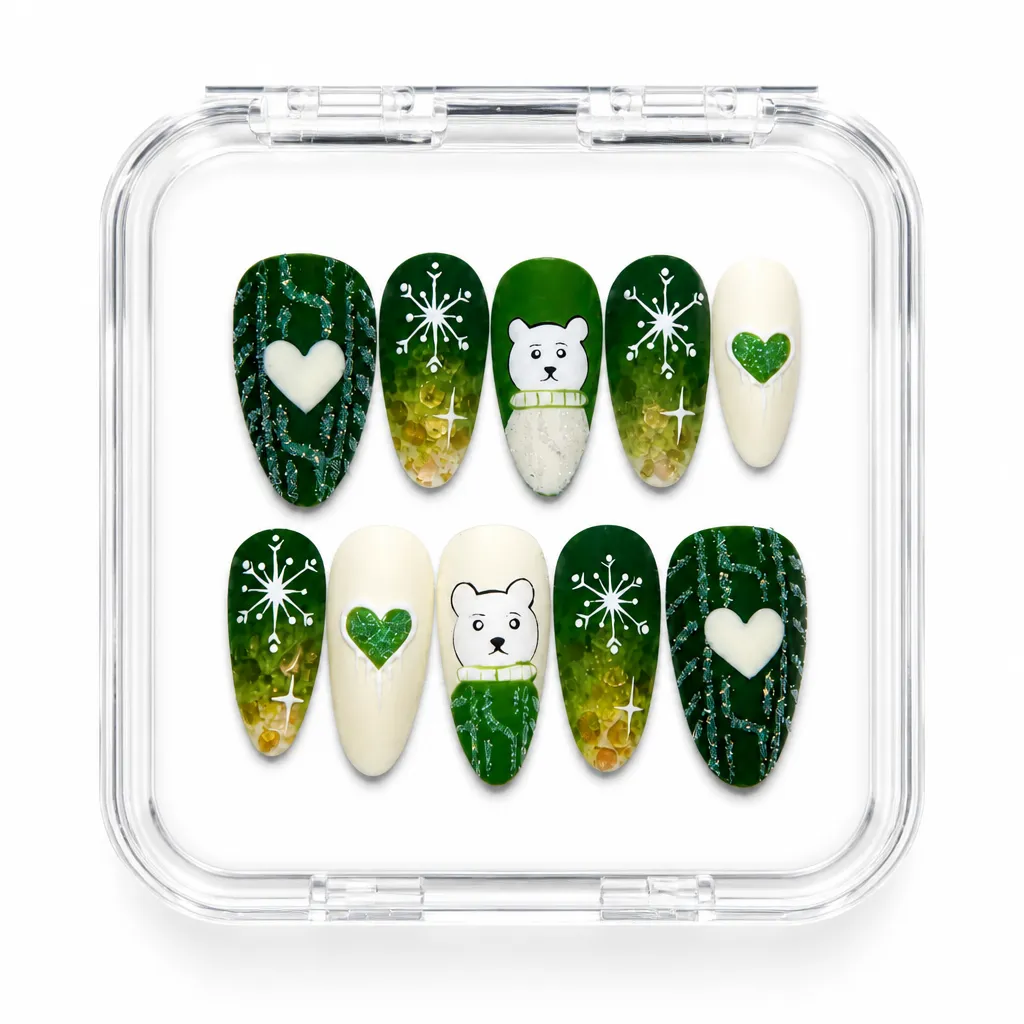 Emerald Snowfall – Xưởng gia công Nailbox Sỉ thủ công