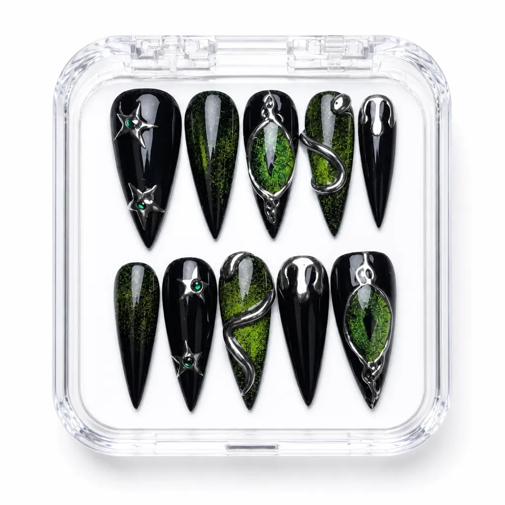 Emerald Stiletto Luxe – Xưởng gia công Nailbox Sỉ thủ công