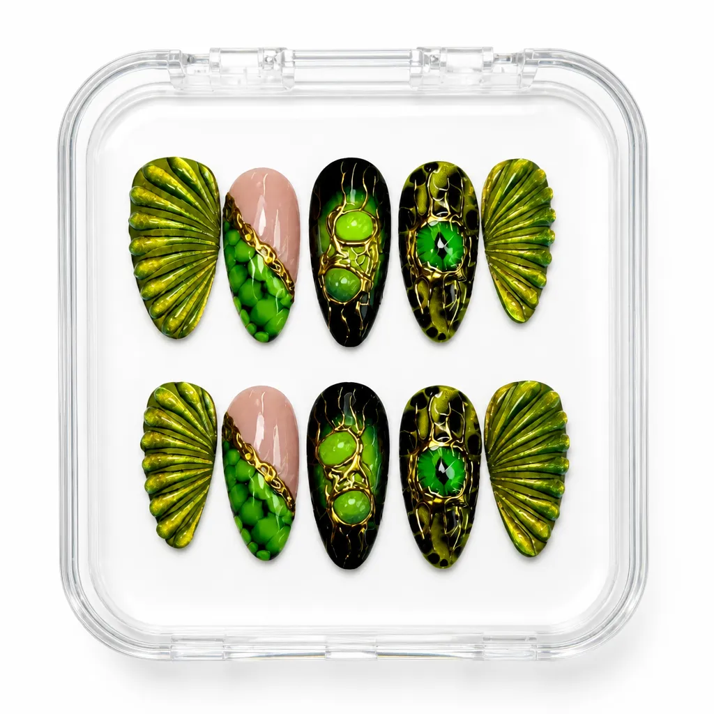 Emerald Wings Almond – Xưởng gia công Nailbox Sỉ thủ công