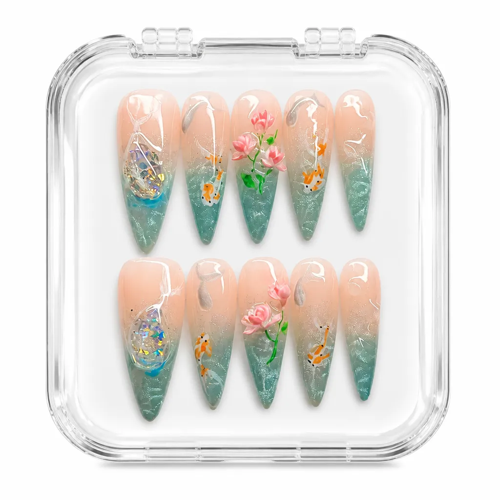 Enchanted Koi Pond – Xưởng gia công Nailbox Sỉ thủ công