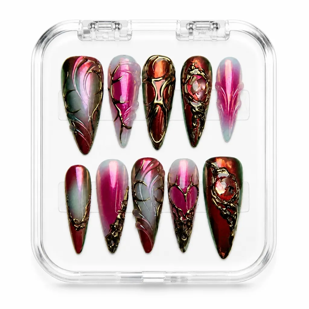 Enchanted Rose Stiletto – Xưởng gia công Nailbox Sỉ thủ công