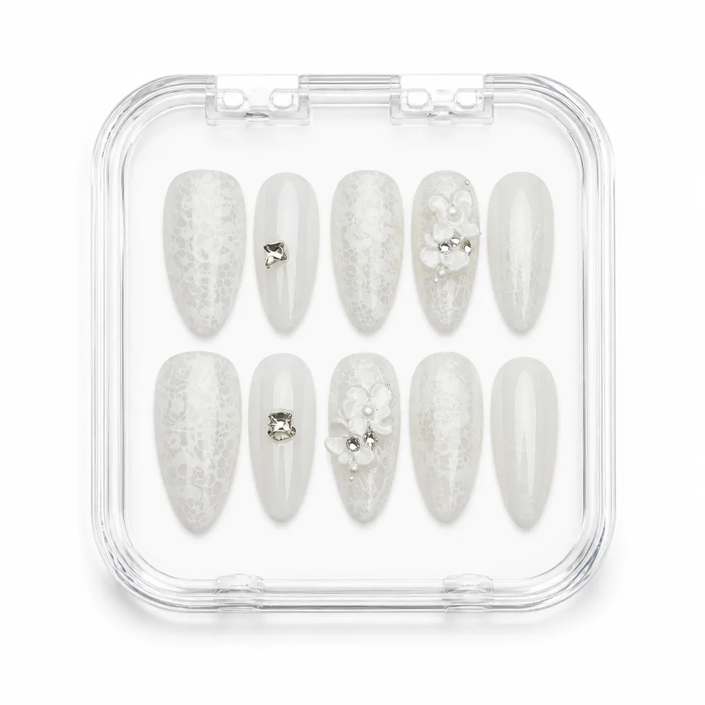 Ethereal Bridal Lace – Xưởng gia công Nailbox Sỉ thủ công