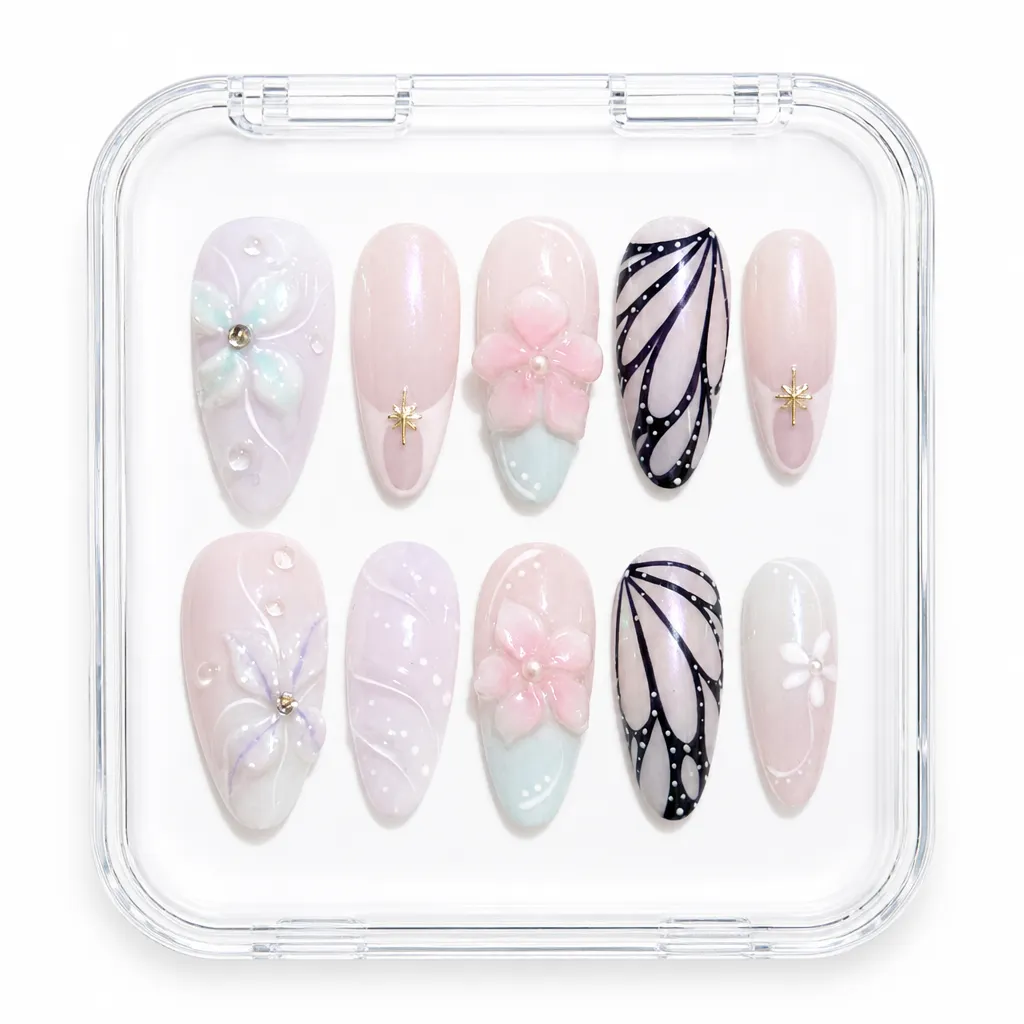 Ethereal Butterfly Almond – Xưởng gia công Nailbox Sỉ thủ công