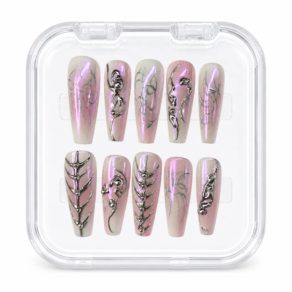 Ethereal Cyber Spine – Mẫu Nailbox Sỉ Thiết Kế Thủ Công