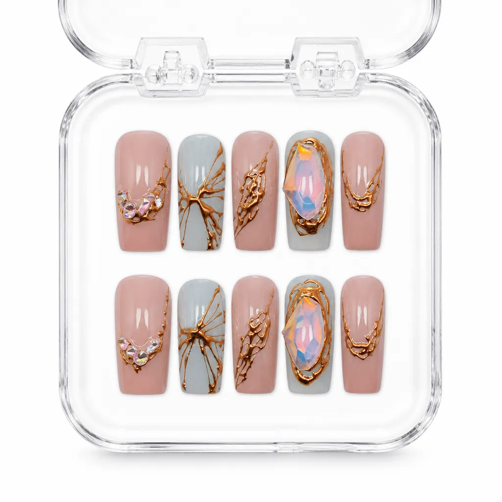 Ethereal Gilded Gems – Xưởng gia công Nailbox Sỉ thủ công