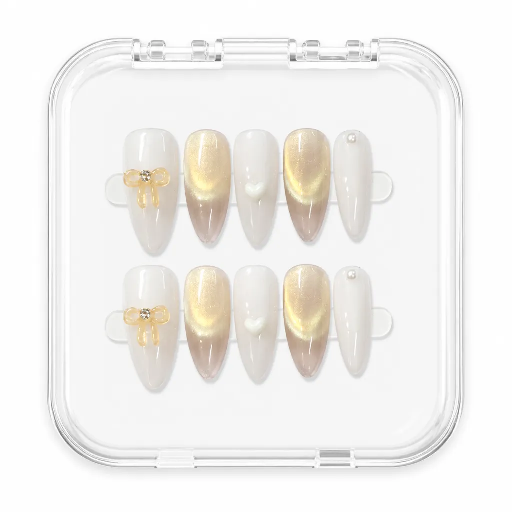 Ethereal Gold Lines – Xưởng gia công Nailbox Sỉ thủ công