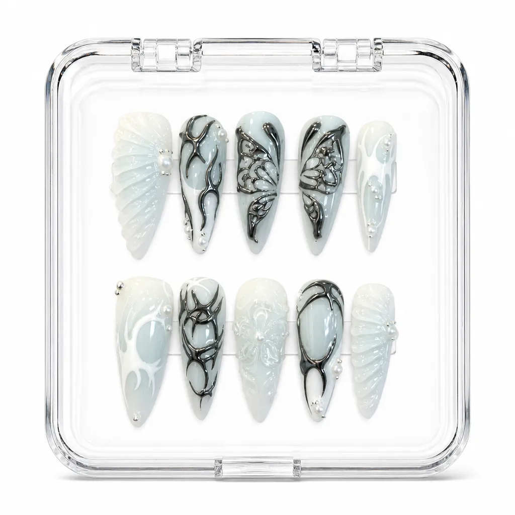 Ethereal Marble Luxe – Xưởng gia công Nailbox Sỉ thủ công