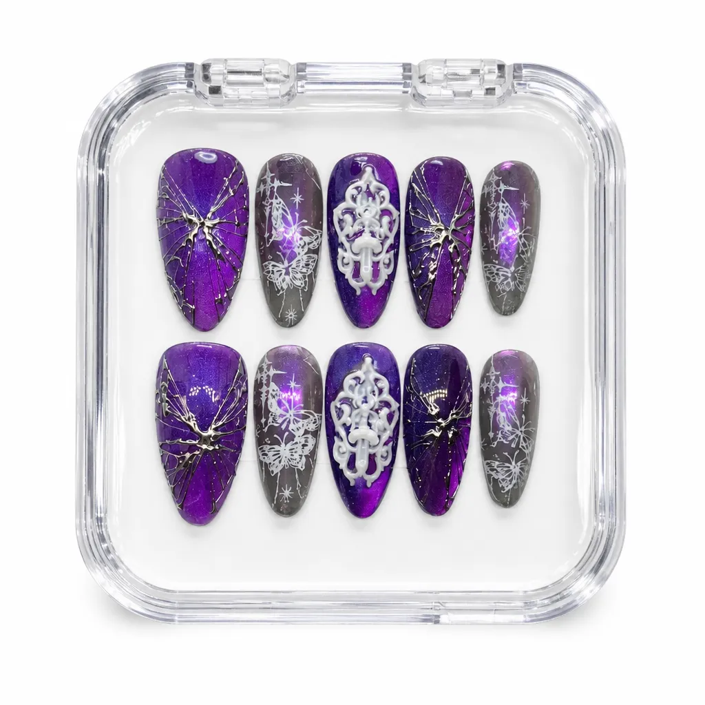 Ethereal Purple Magic – Xưởng gia công Nailbox Sỉ thủ công