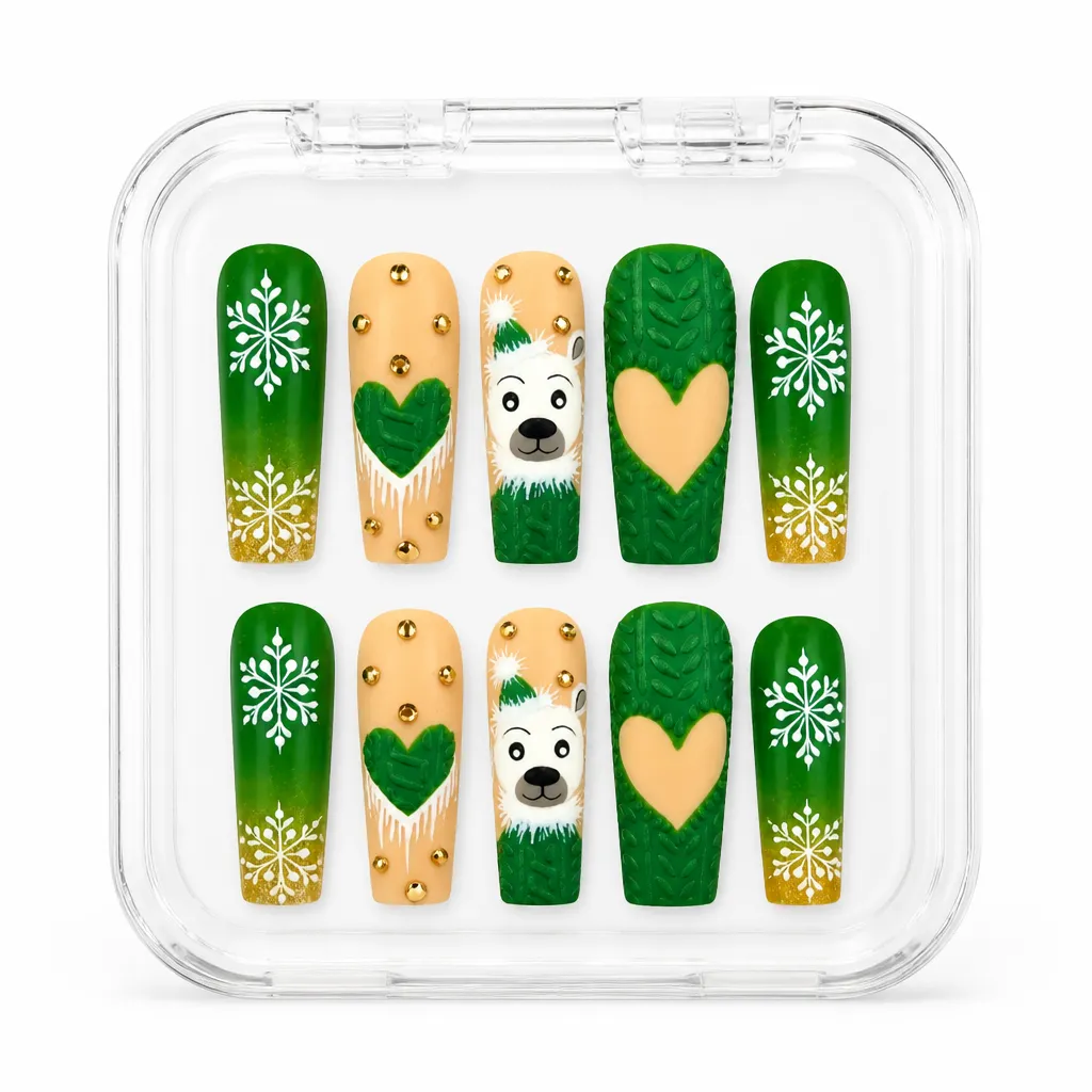 Evergreen Luxe – Mẫu Nailbox Sỉ Thiết Kế Thủ Công