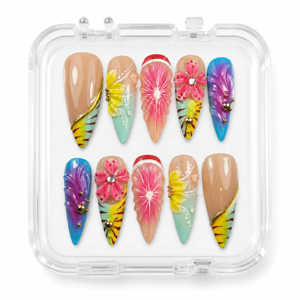 Exotic Vibrant Flora – Xưởng gia công Nailbox Sỉ thủ công