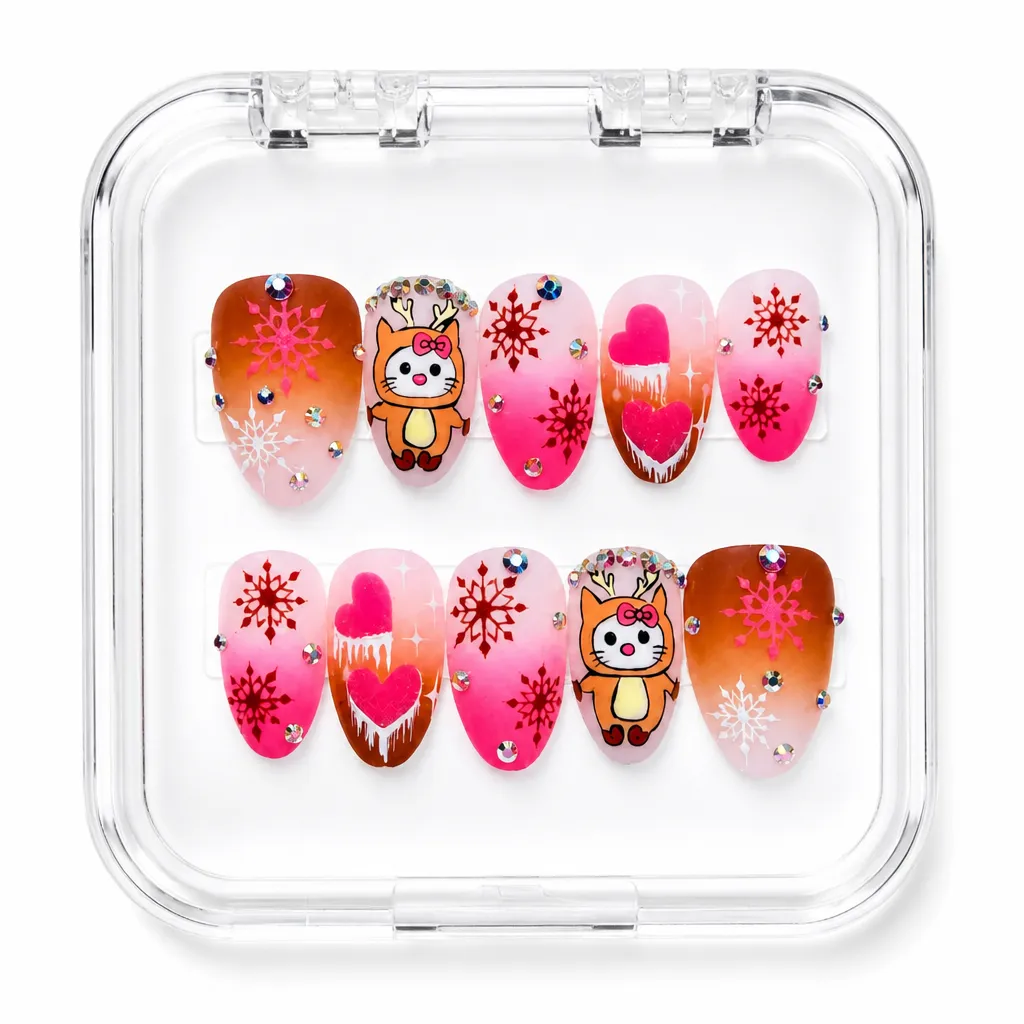 Festive Reindeer Cutie – Xưởng gia công Nailbox Sỉ thủ công
