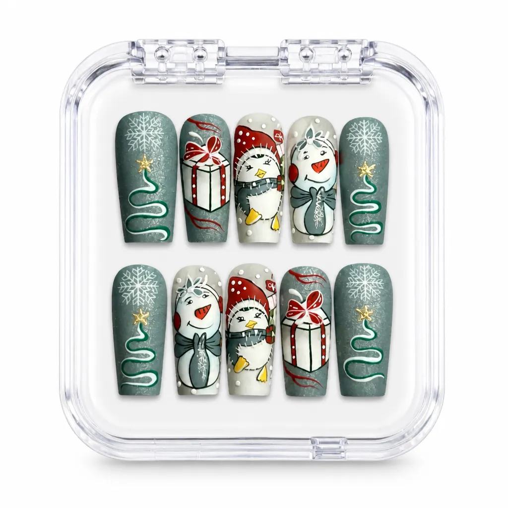 Festive Winter Elegance – Xưởng gia công Nailbox Sỉ thủ công