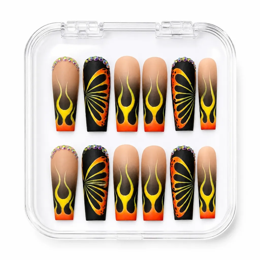 Flame Geometric Wings – Xưởng gia công Nailbox Sỉ thủ công