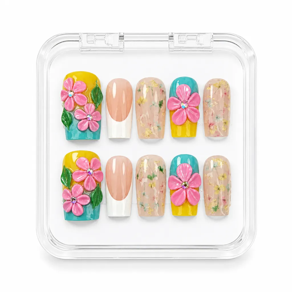 Floral Bloom Luxe – Xưởng gia công Nailbox Sỉ thủ công