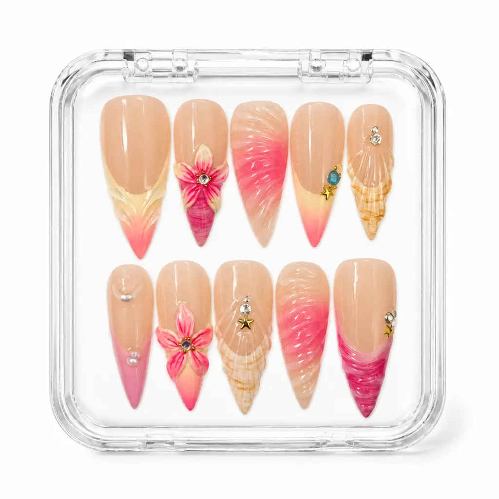 Floral Gradient Fusion – Xưởng gia công Nailbox Sỉ thủ công