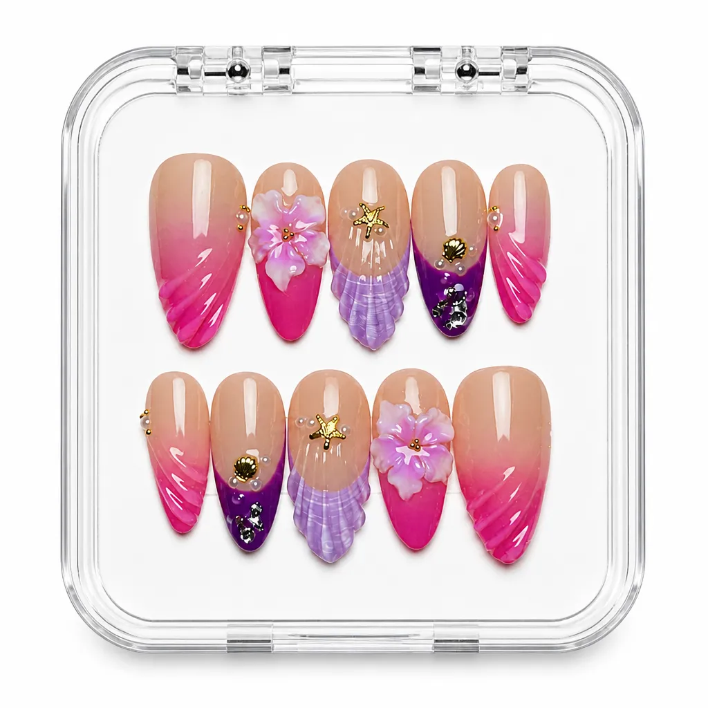Floral Ombre Luxe – Xưởng gia công Nailbox Sỉ thủ công