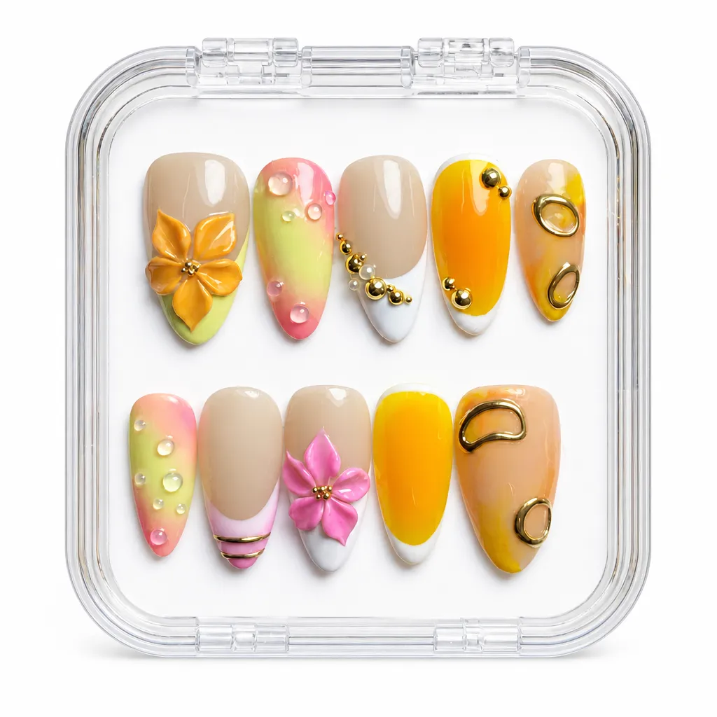 Floral Sunrise – Xưởng gia công Nailbox Sỉ thủ công