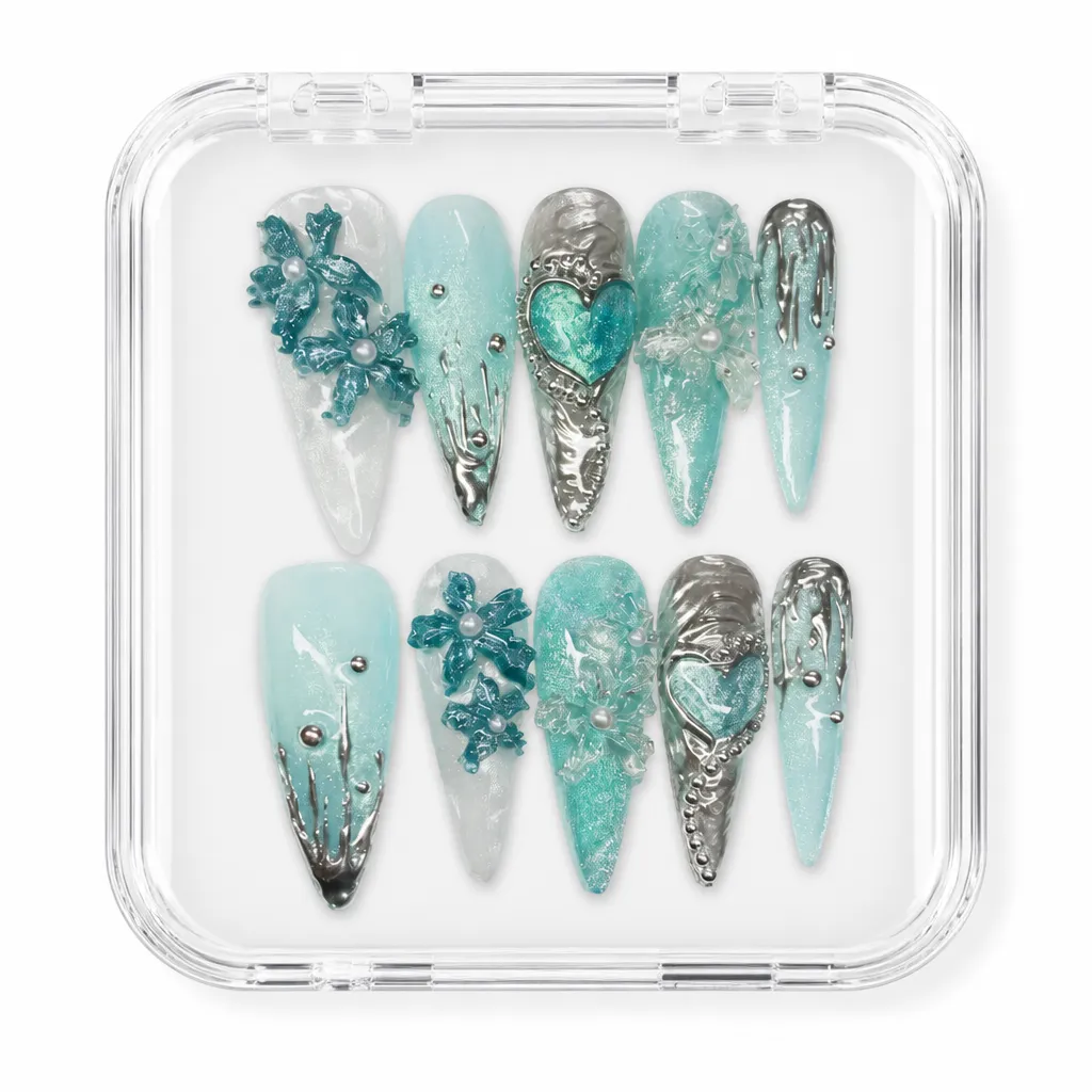 Frosty Aqua Majesty – Xưởng gia công Nailbox Sỉ thủ công