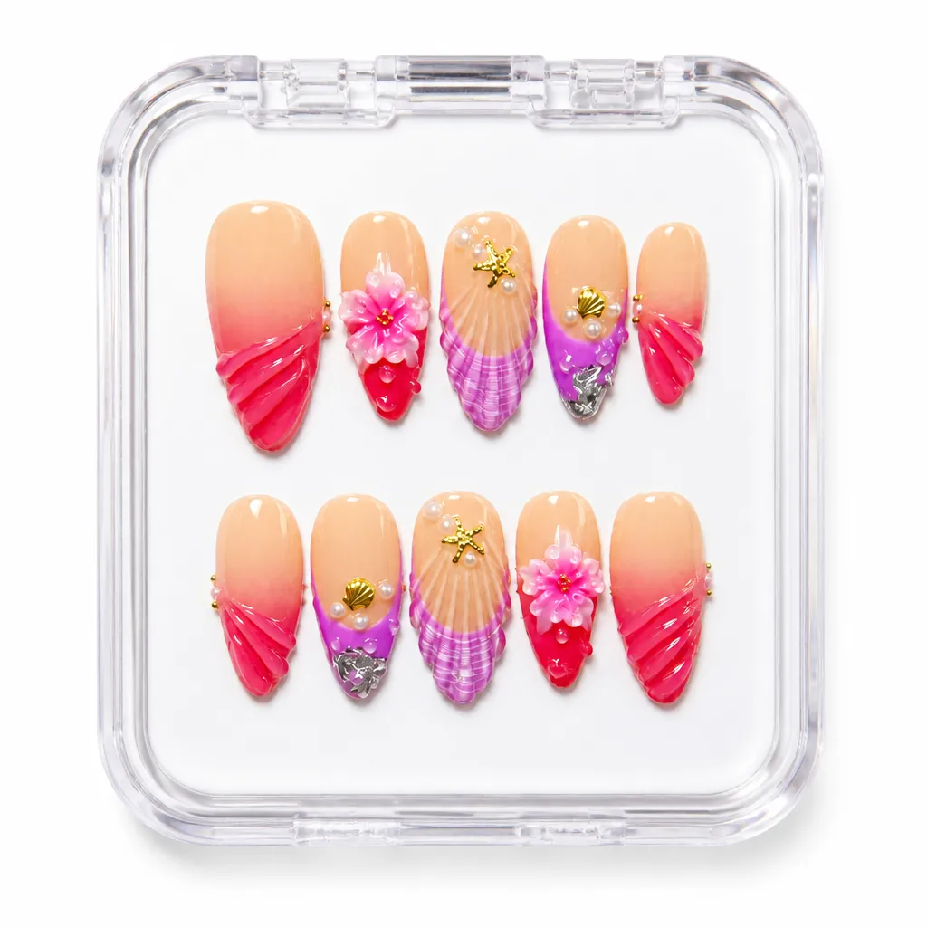 Fuchsia Gradient Elegance – Xưởng gia công Nailbox Sỉ thủ công
