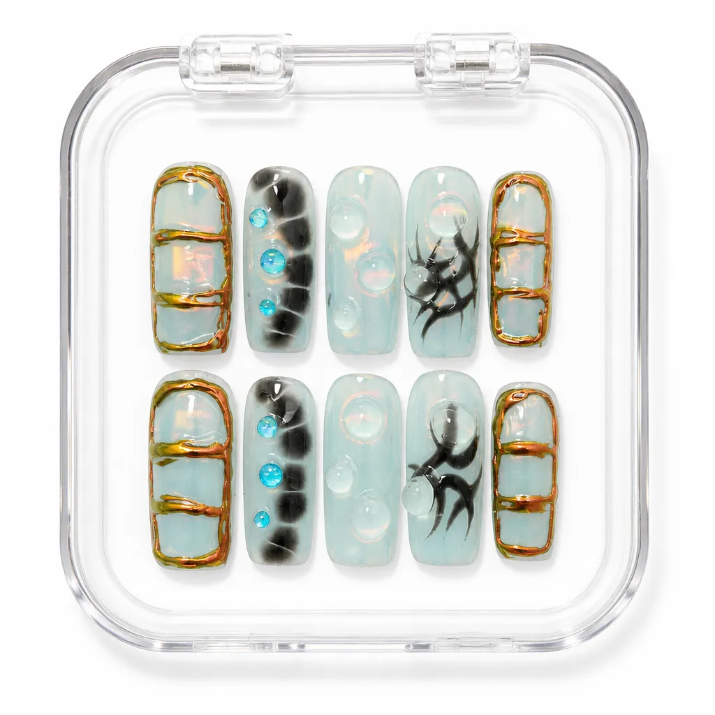 Futuristic Aurora Cypher – Xưởng gia công Nailbox Sỉ thủ công